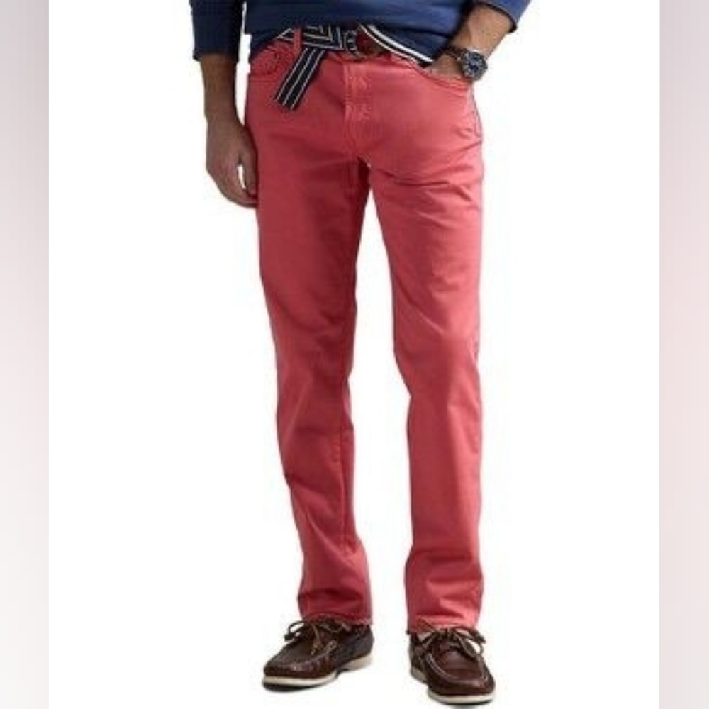 NWT Men POLO RALPH LAUREN Red Varick Slim Straight Stretch Sateen Casual Pants - Picture 4 of 11